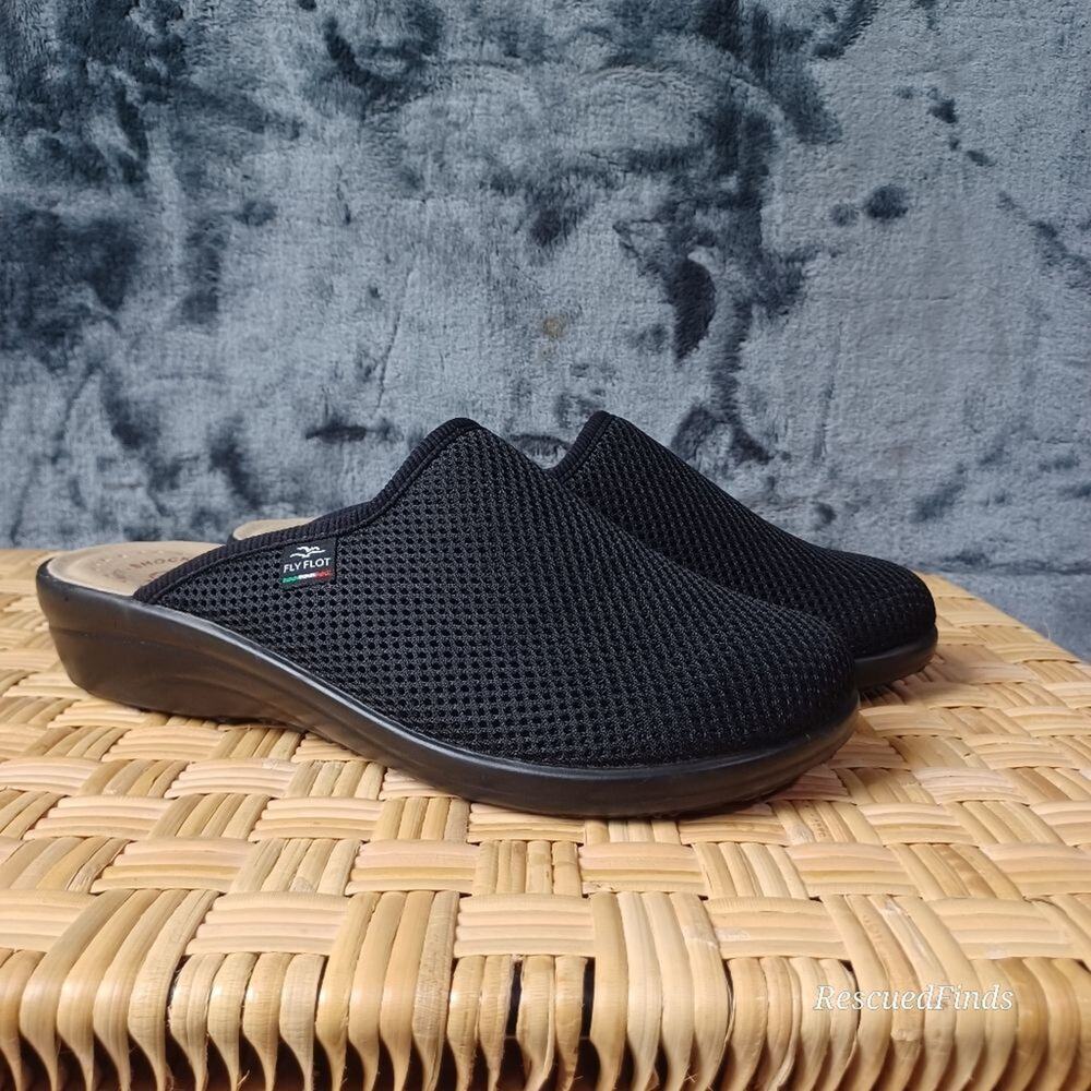 FlyLoft Women's Mesh Cloth Slipper Black Women's 38